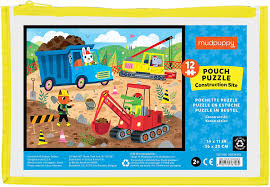 12-Piece Pouch Puzzle - Construction Site