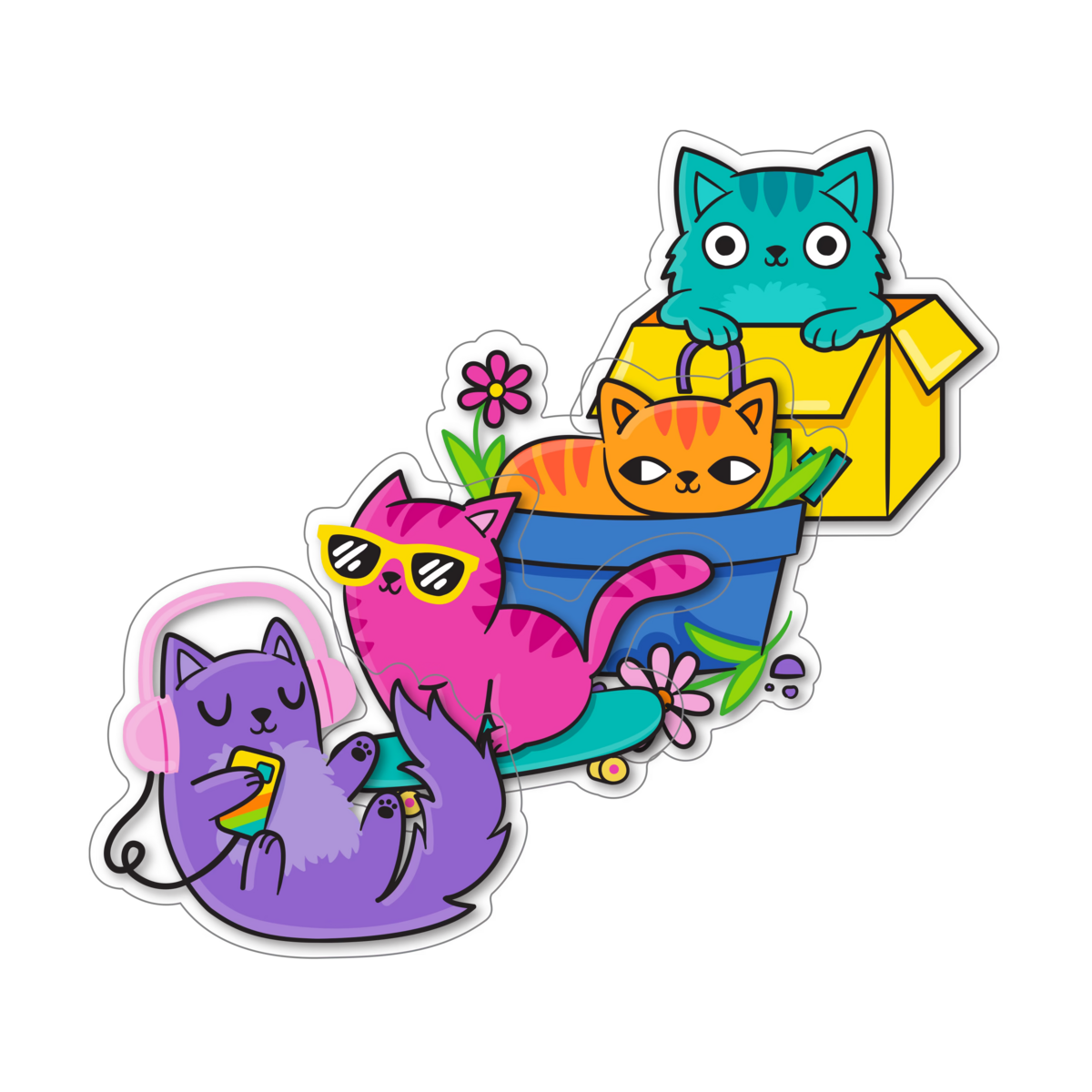 Stickiville Vinyl Stickers - Silly Kitties