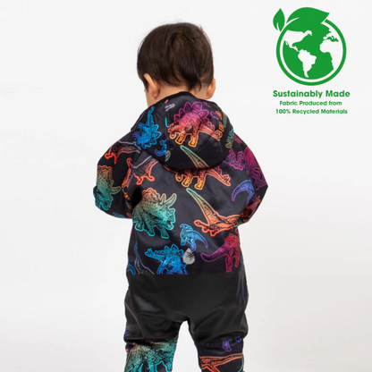 All-Weather Fleece Onesie - Neon Dino