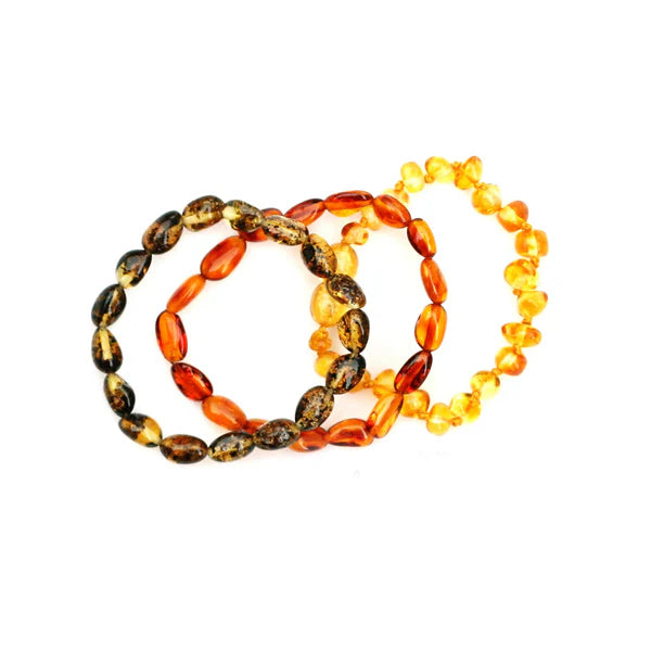 Healing Amber Teething Clasp Bracelet 5.5" - Caramel