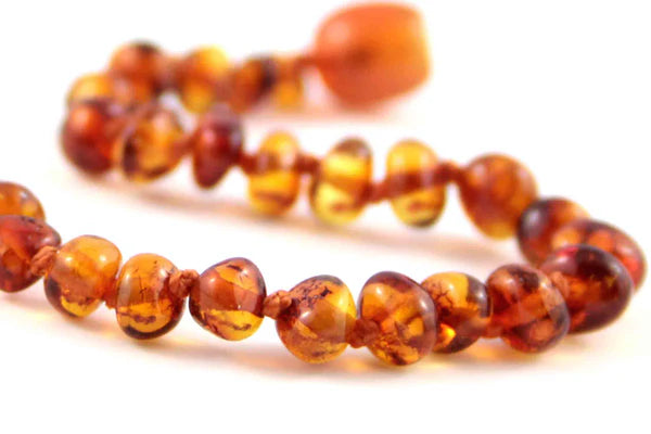 Healing Amber Teething Clasp Bracelet 5.5" - Caramel