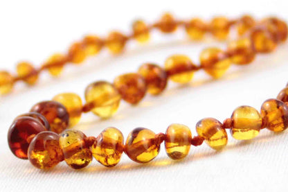 Healing Amber Teething Clasp Bracelet 5.5" - Caramel