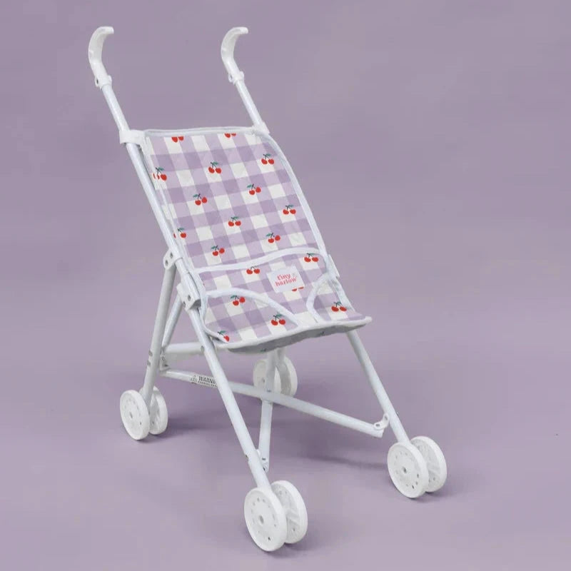 Folding Dolls Stroller - Lilac Gingham Cherry