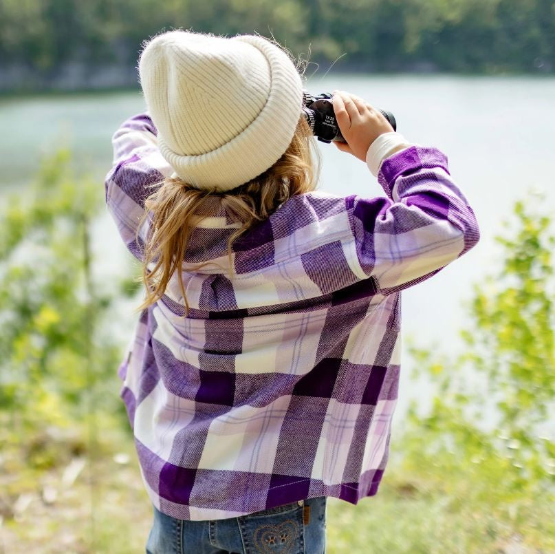 Child Purple Plaid Shirt in Flannel