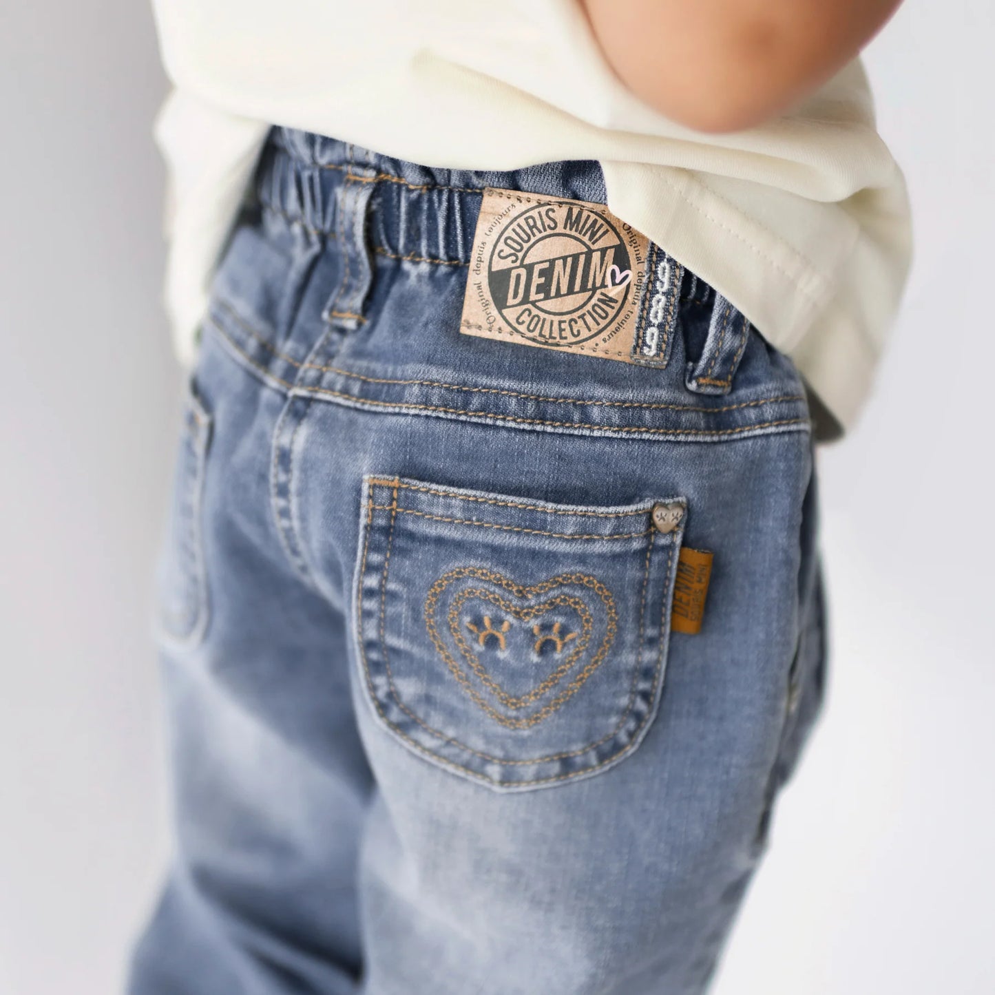 Baby Stretch Denim Pants in Light Blue