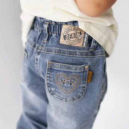 Baby Stretch Denim Pants in Light Blue