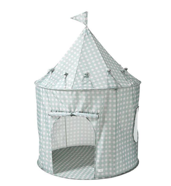 Recycled Fabric Play Tent - Gingham Blue