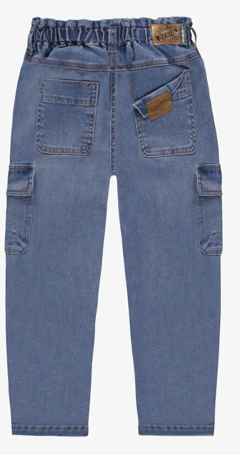 Child Relaxed Stretch Denim Pants in Light Blue