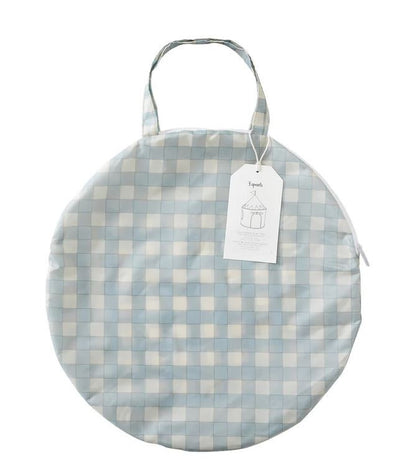 Recycled Fabric Play Tent - Gingham Blue