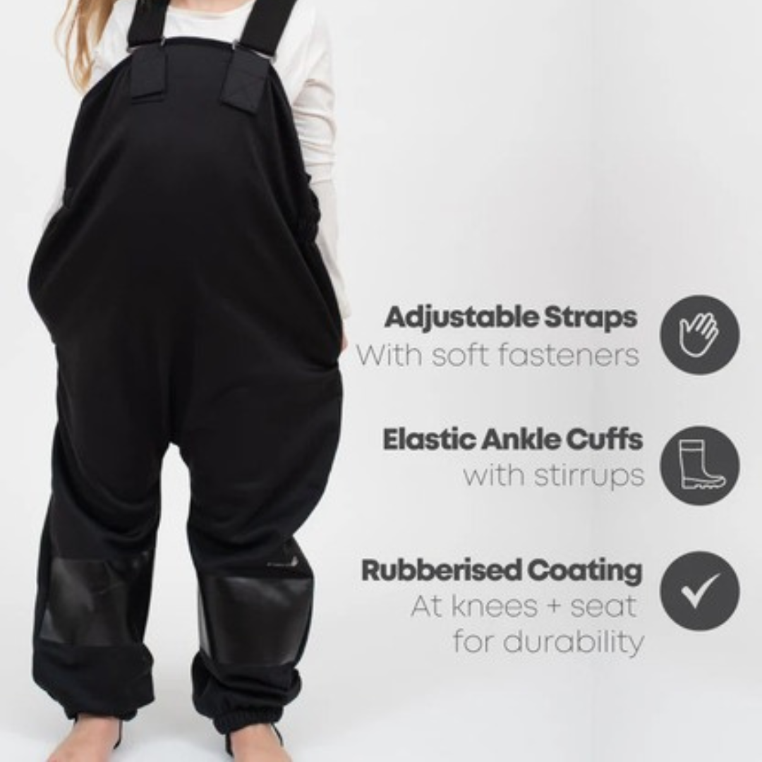 All-Weather Fleece Overalls - Black