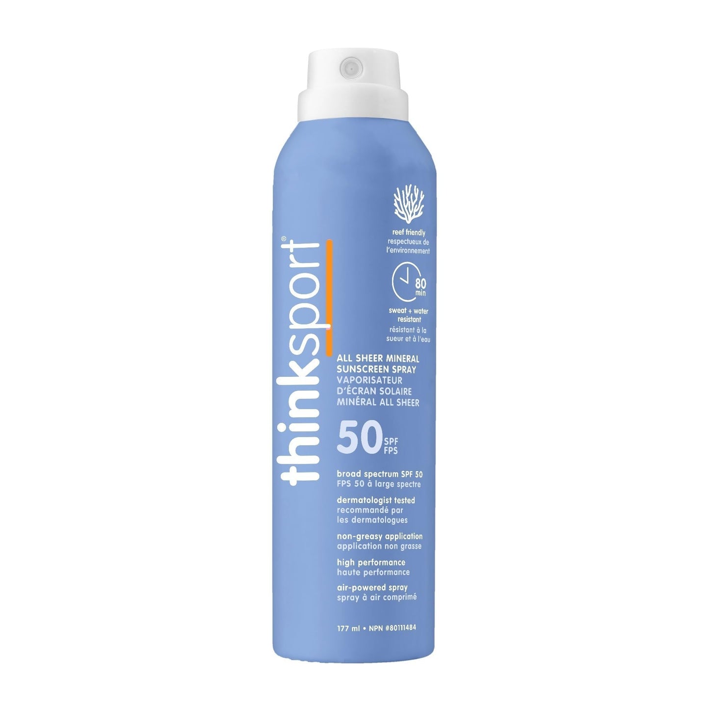 Thinksport SPF 50 Clear Zinc Sunscreen Spray