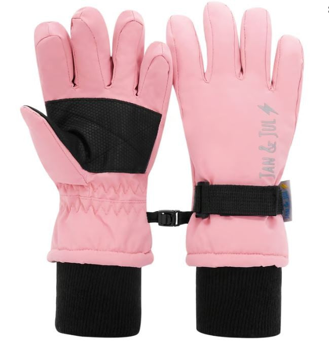 Waterproof Snow Gloves - Dusty Pink