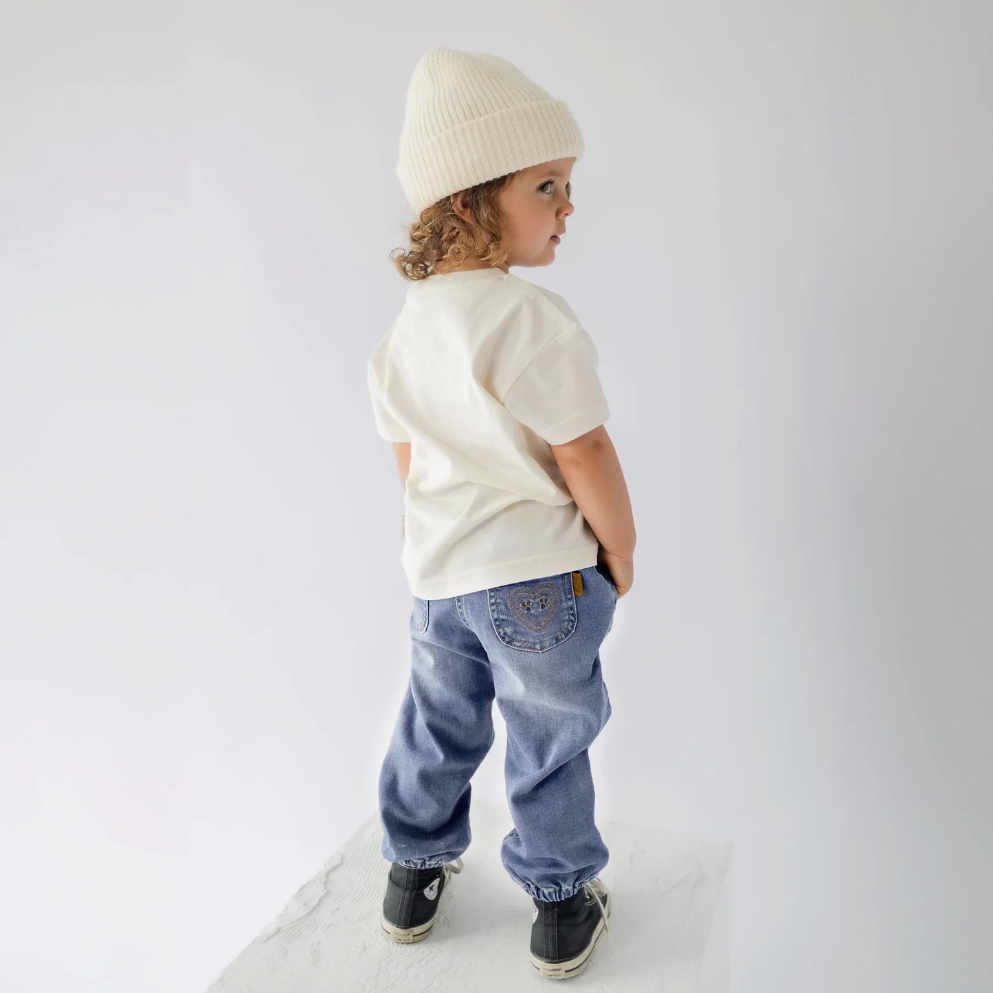 Baby Stretch Denim Pants in Light Blue