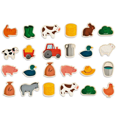 Wooden Farm Magnets (24 Pcs)