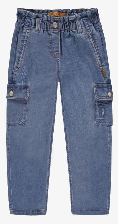 Child Relaxed Stretch Denim Pants in Light Blue