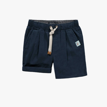 Child Navy Relaxed Fit Bermudas in Cotton and Linen