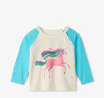 Baby Raglan Tee - Rainbow Unicorn