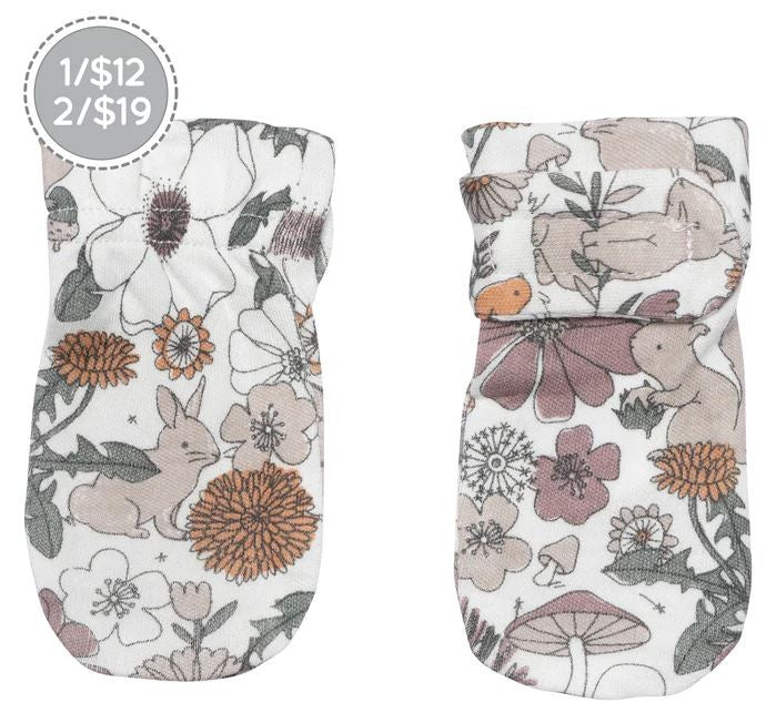 Bamboo Scratch Mittens - Floral Patch