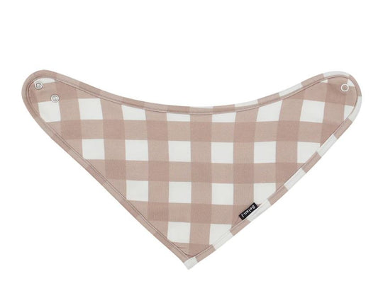 Bandana Bib - Taupe Plaid