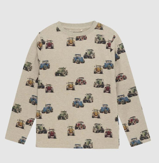 Long Sleeve Tractor Shirt - Beige Melange