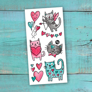 Temporary Tattoos - Cats in Love