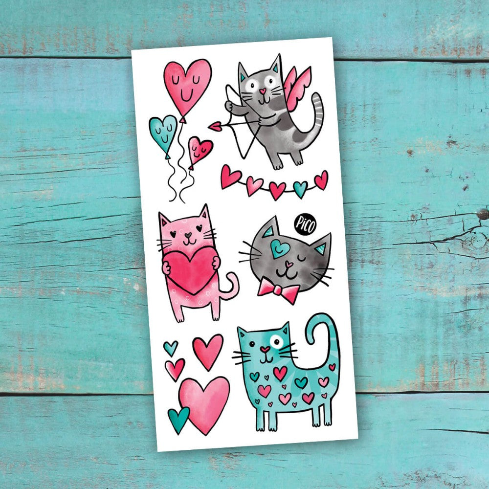 Temporary Tattoos - Cats in Love