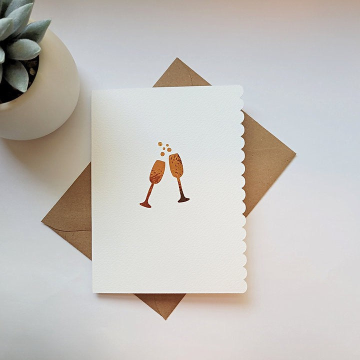 Cheers Greeting Card - Rose Gold