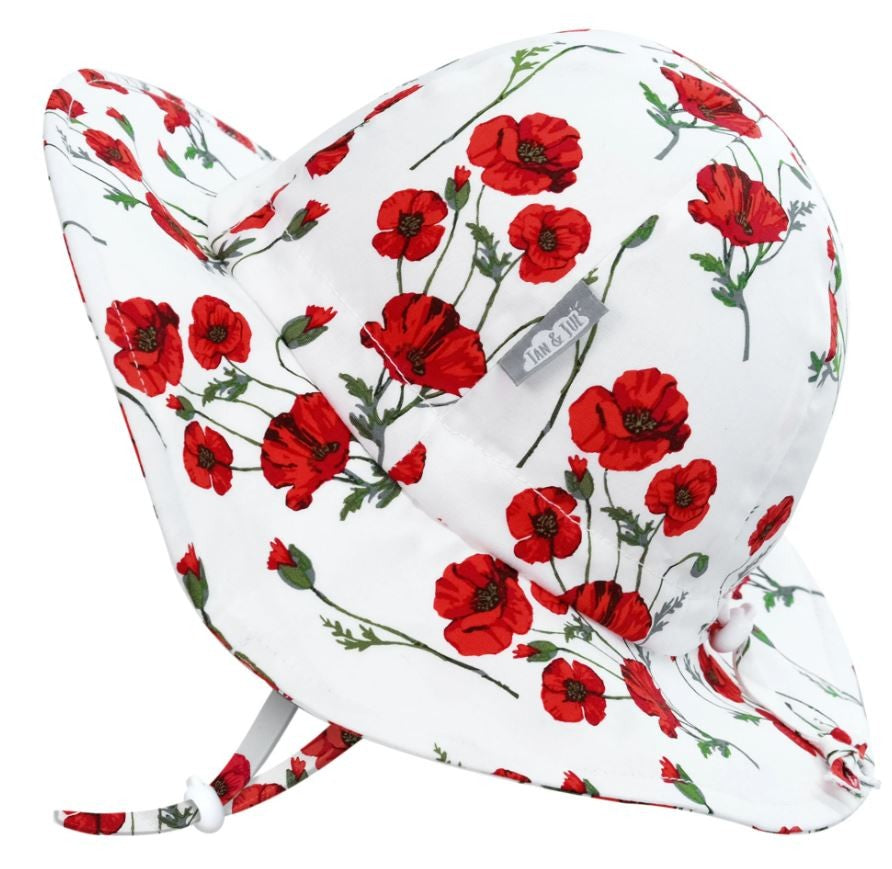 Cotton Floppy Hat - Red Poppy