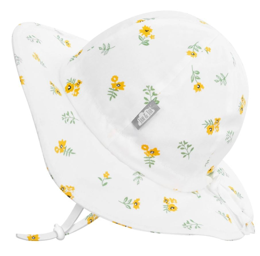 Cotton Floppy Hat - Yellow Flower