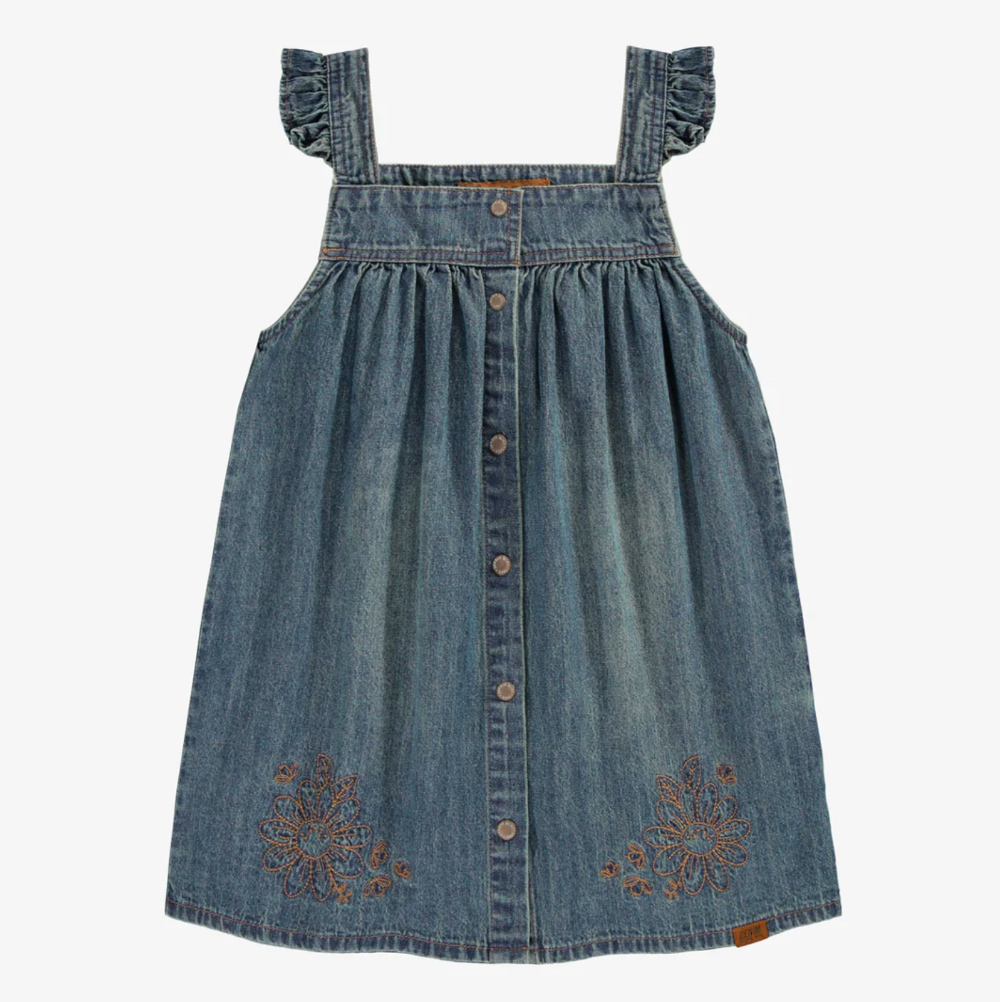 Child Denim Jumper Dress - Medium Blue