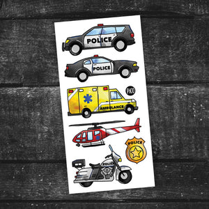 Temporary Tattoos - Emergency Vehicles