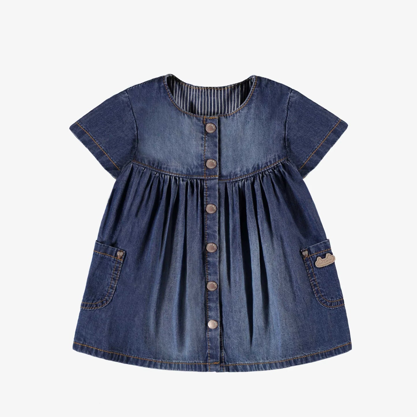 Newborn Flared Faded Blue Dress