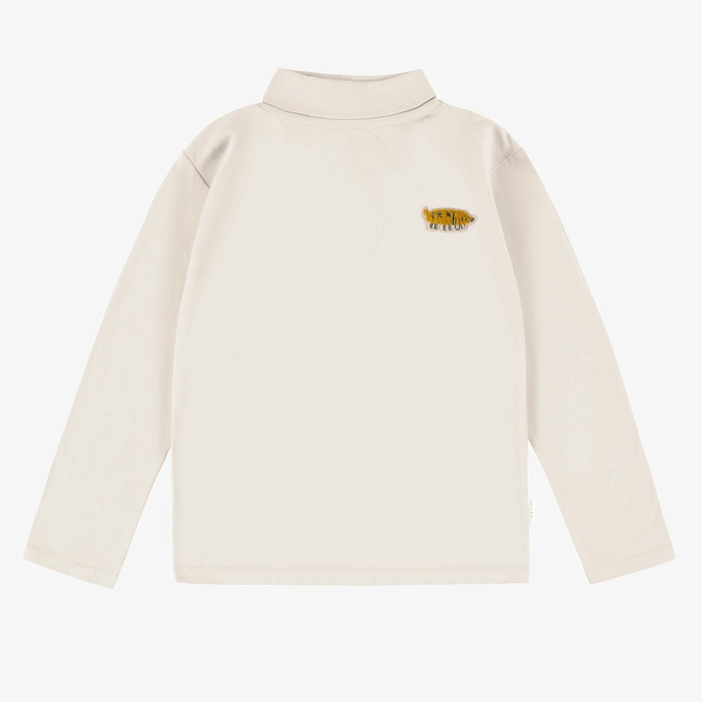 Child Cream Long Sleeves T-Shirt with Turtleneck