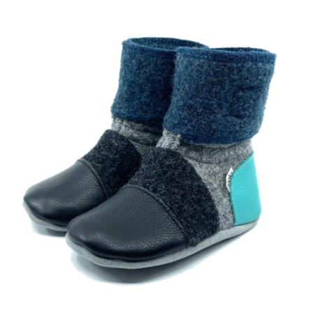 Felted Wool Booties - Glacier