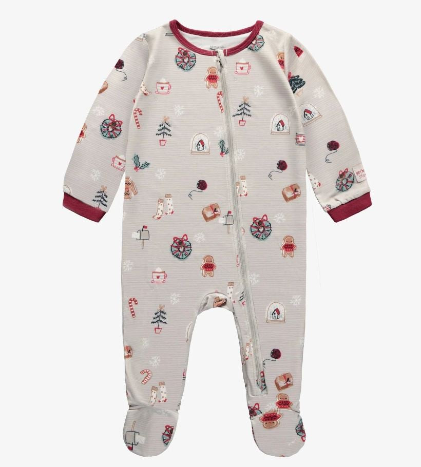 Baby One-Piece Holiday Pajamas - Gray