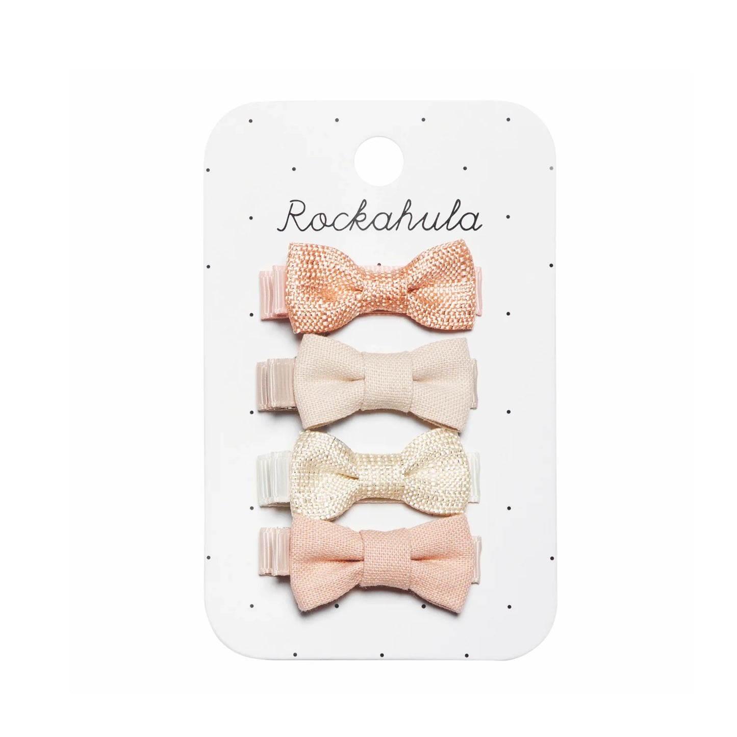 Mini Bow Clips - Linen