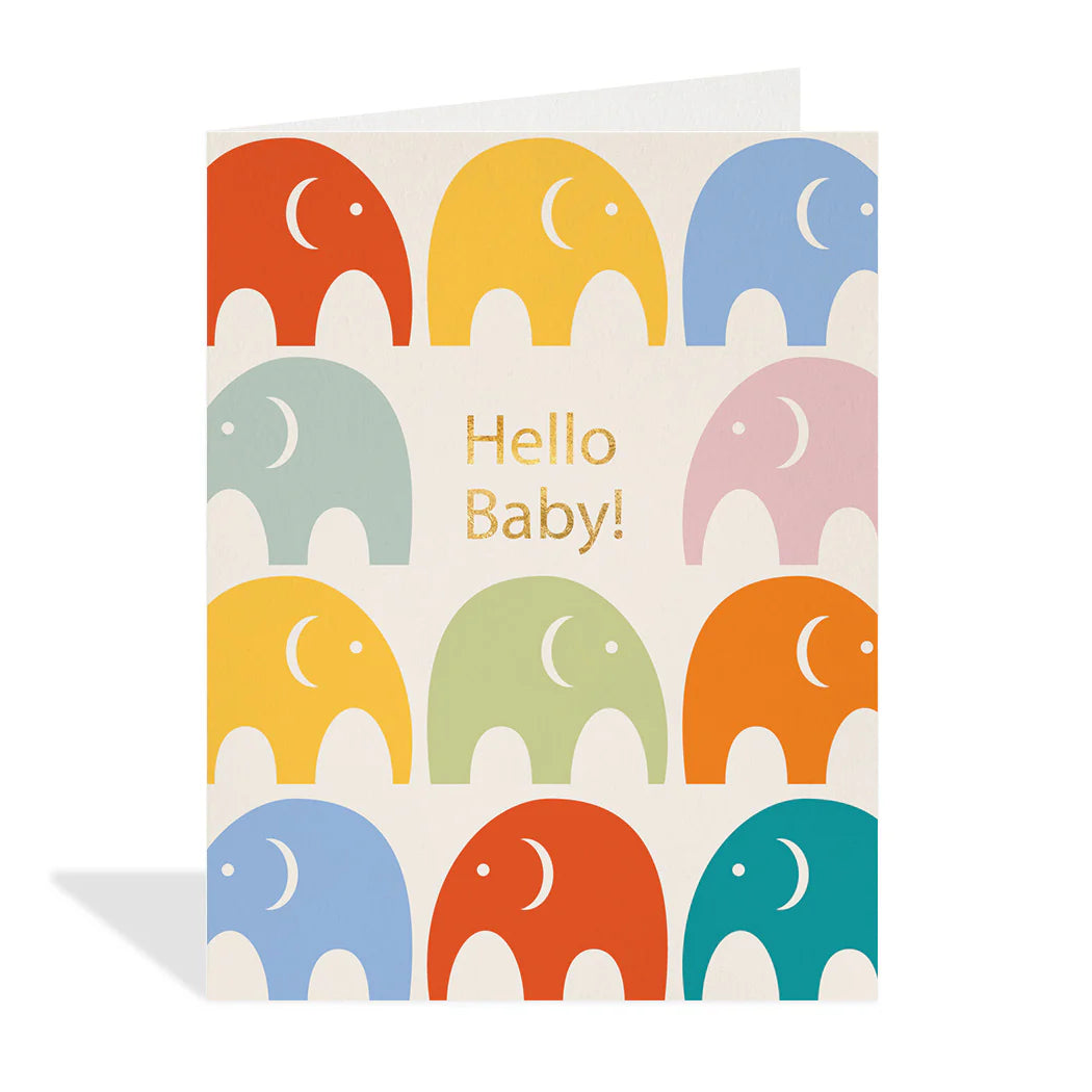 Hello Baby Elephant Greeting Card