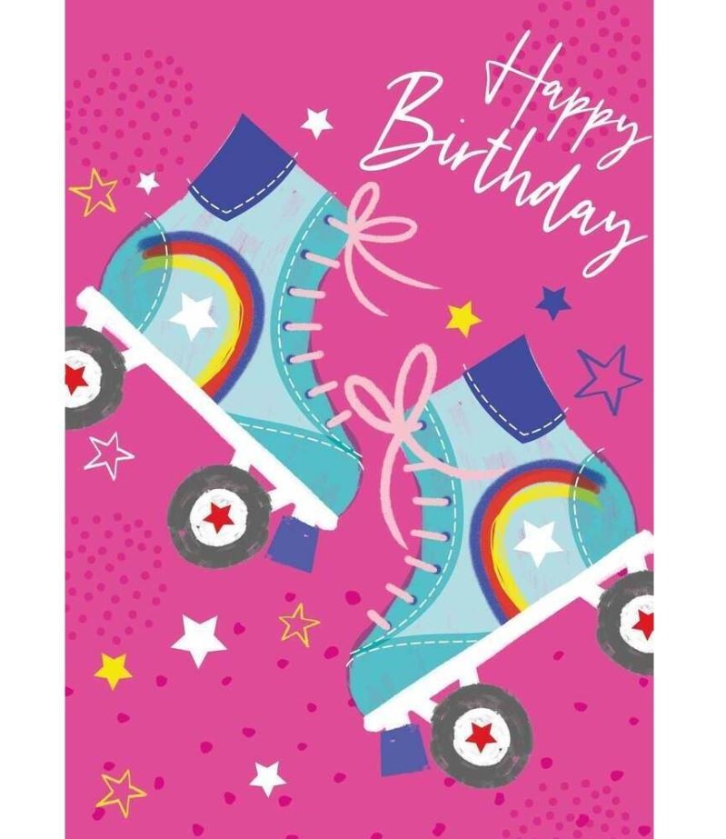 Happy Birthday Roller Skates Greeting Card