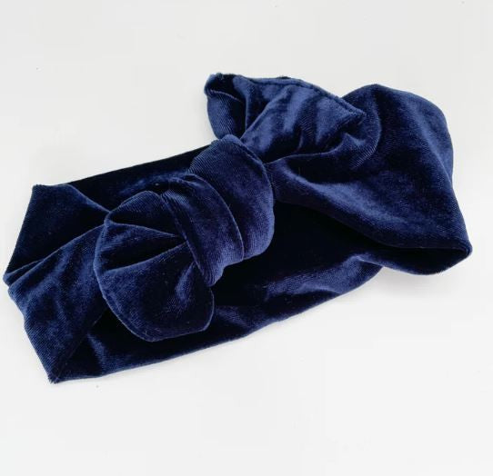 Velvet Headband - Navy