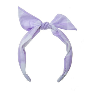 Headband - Lilac Check Tie