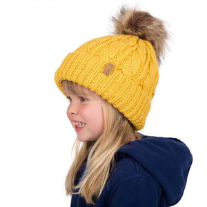 Kids Cable Knit Beanie - Mustard