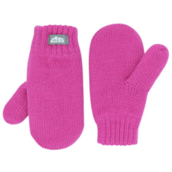 Knit Mittens - Watermelon Pink