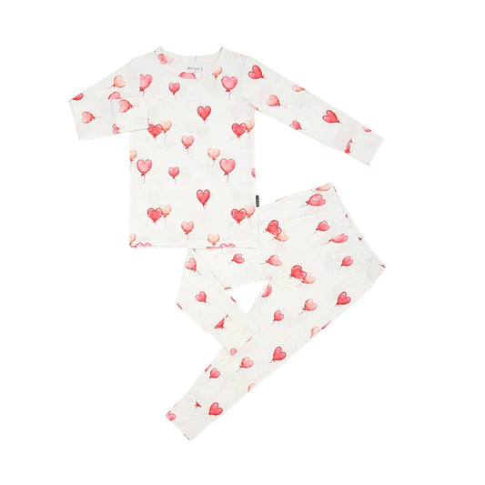 Long-Sleeve PJ Set - Heart Balloons