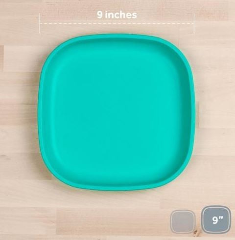 Large 9" Flat Plate - Aqua