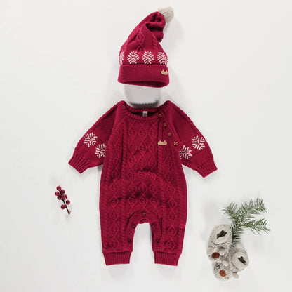 Baby Red One Piece in Twisted Knit