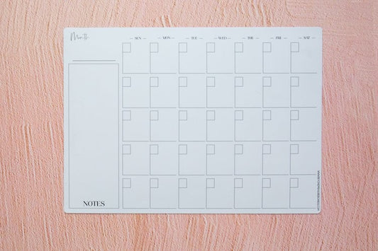 Magnetic Horizontal Monthly Calendar Dry Erase Board