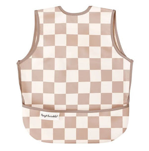 Mess-proof Apron Bib - Checkers Brown