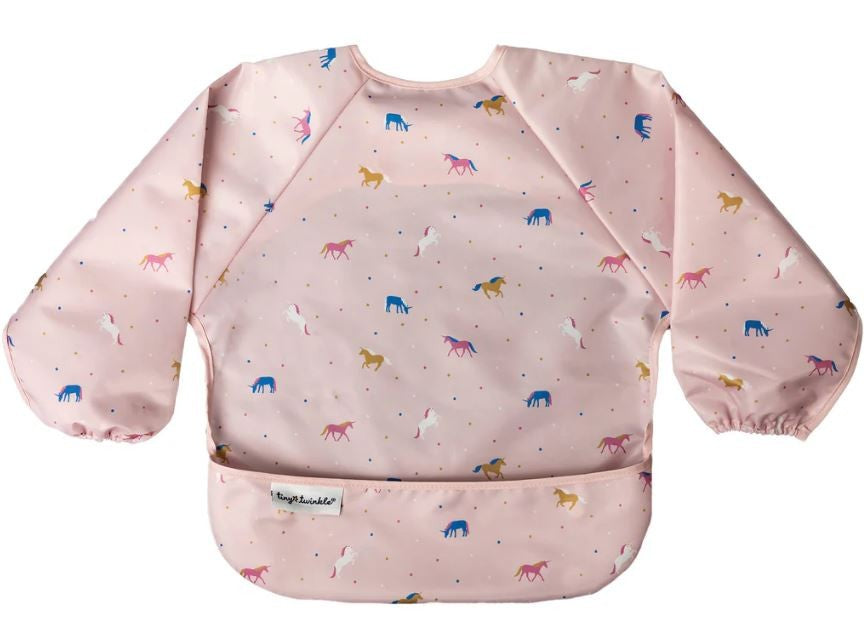 Mess-proof Full Sleeve Bib - Unicorn Confetti