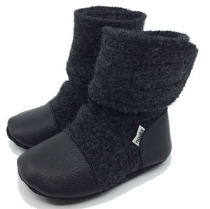 Felted Wool Booties - Midnight