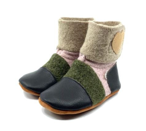 Felted Wool Booties - Peony